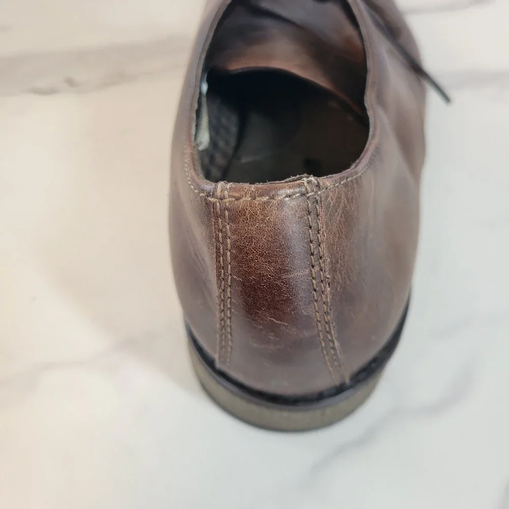 Clarks Derby Shoes Mens Size 12 Hinman Mahogany Leather Lace Up Distressed